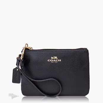 【COACH 攜帶便利】皮革 / 零錢收納 / 手拿包(小款)_黑色