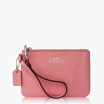 【COACH 攜帶便利】皮革 / 零錢收納 / 手拿包(小款)_粉色