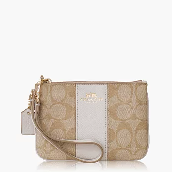 【COACH 攜帶便利】PVC / 零錢收納 / 手拿包(小款)_卡其白