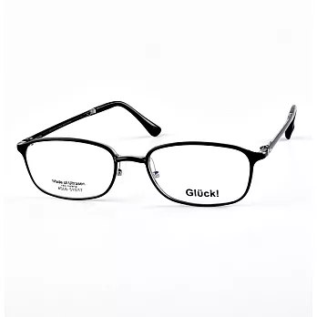Gluck！繽紛耀眼 方框平光眼鏡 SL6-Black黑色