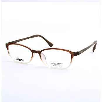 Gluck！繽紛耀眼 方框平光眼鏡 39-Brown-Metal霧咖啡漸層