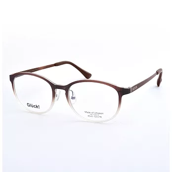 Gluck！繽紛耀眼 圓框平光眼鏡 40-Brown-Metal霧咖啡漸層