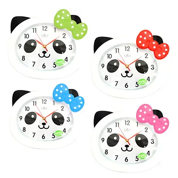 無敵王 超可愛熊貓靜音掛鐘SV-620(紅、桃紅、綠、藍)