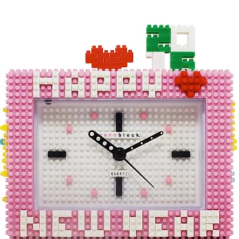 nanoblock alarm clock 迷你積木造型鬧鐘粉紅色