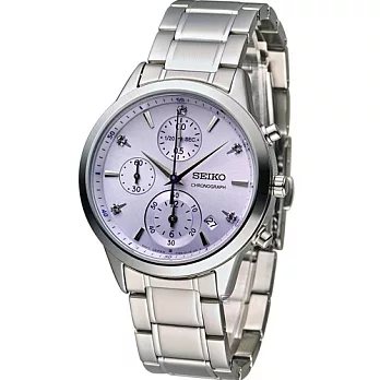 SEIKO CS 美好時刻計時腕錶 7T92-0TC0P SNDV83P1 紫色