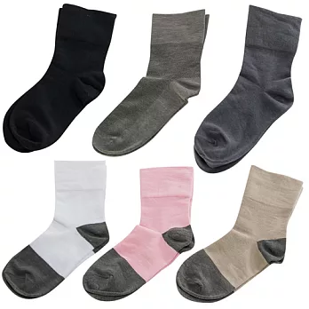 【KEROPPA】可諾帕竹炭無痕寬口襪x綜合6雙(男襪)C90004-A綜合6雙C90004