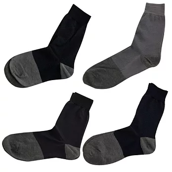 【KEROPPA】可諾帕奈米竹炭絲光棉紳士男襪x綜合4雙C90006-A綜合4雙C90006