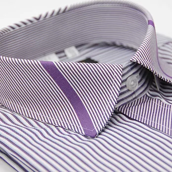 【金安德森】紫色條紋變化領門襟長袖襯衫16紫色