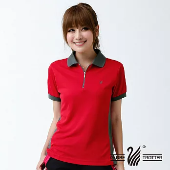 【遊遍天下】MIT台灣製女款休閒抗UV吸濕排汗機能POLO衫(SV050R)L紅色