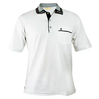 【遊遍天下】MIT台灣製男款清爽抗UV吸濕排汗休閒POLO衫(S051-2)2XL白