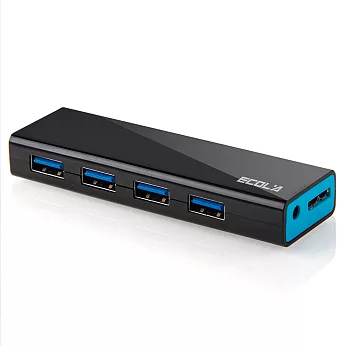 ECOLA 純·彩4埠USB3.0 HUB高速充電集線器 (BS-USB-HUB301系列)黑