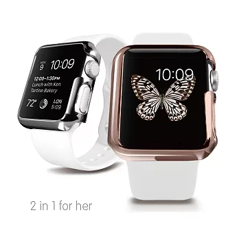 Ozaki O!coat Wardrobe+ Apple Watch Sport 38mm 女仕款金屬質感二合一保護殼組