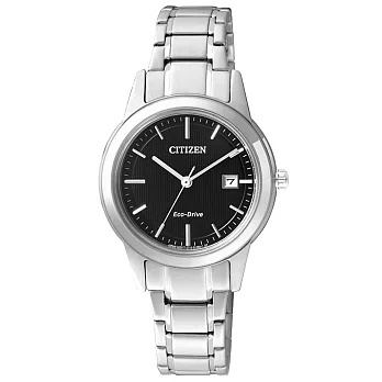 CITIZEN Eco-Drive 款款情深光動能時尚女錶-黑x銀