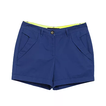 【TOP GIRL】顯瘦剪接設計休閒短褲S藍色