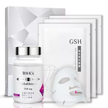 BHK’s-代謝入門款 GSH穀胱甘太+GSH絲光亮白面膜(3片入)