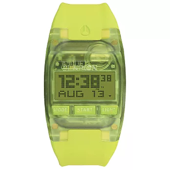 NIXON COMP S 浪花海潮休閒運動電子錶-黃綠x小