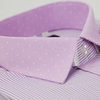 【金安德森】粉色條紋圖案變化領窄版長袖襯衫16.5粉色