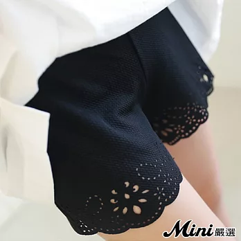 安全褲 夏季防走光鏤空雕花打底褲 二色-Mini嚴選-FREE(黑色)