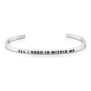 MANTRABAND 美國悄悄話手環 All I Need Is Within Me 銀色