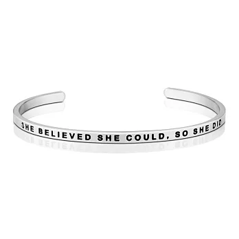 MANTRABAND 美國悄悄話手環 She Believed She Could 銀色