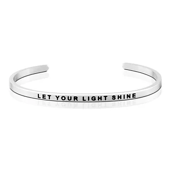 MANTRABAND 美國悄悄話手環 Let Your Light Shine 銀色
