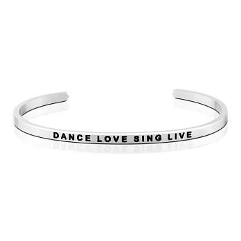 MANTRABAND 美國悄悄話手環 Dance Love Sing Live 銀色
