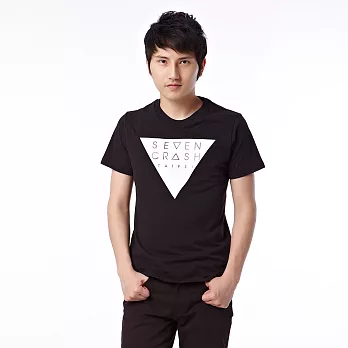 三角LOGO膠印短TS黑