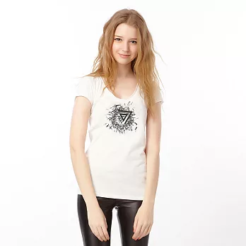 經典LOGO爆炸T(修身女版)S白