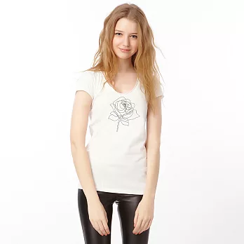 玫瑰,開了T(修身女版)S白