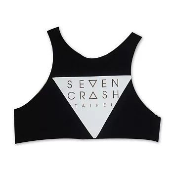 三角LOGO膠印背心(短版)S黑