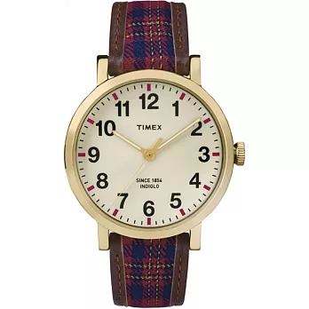 【TIMEX 】天美時經典復刻冷光系列腕錶 (米色/格紋 TXT2P69600)