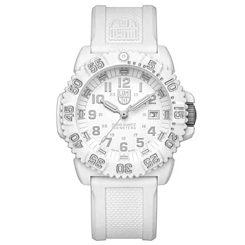 LUMINOX雷明時 海豹部隊指標系列 經典腕錶-白x白時標/44mm