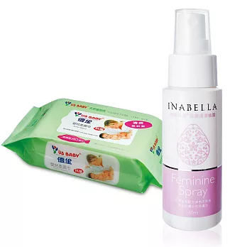 INABELLA寶貝私密噴霧(1+2)+優生清爽型濕巾80抽3入