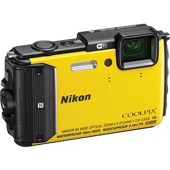 Nikon COOLPIX AW130 防水相機(公司貨)+32G記憶卡+專用電池+清潔組+小腳架+讀卡機+保護貼+原廠包-黃色