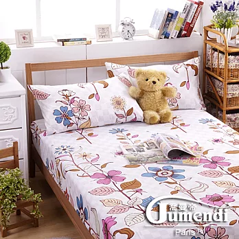 【法國Jumendi-彩葉花菲】台灣製活性天絲絨單人二件式床包組