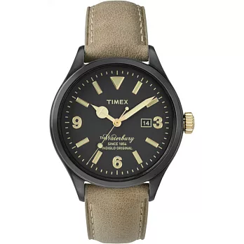 【TIMEX 】天美時經典潮流腕錶Waterbury系列 (黑面/褐色帶 TXT2P74900)