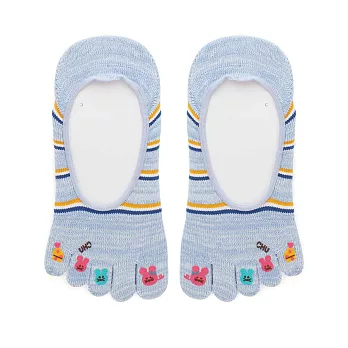 Blossom Gal日本進口條紋老鼠隱形五趾襪(共四色)藍