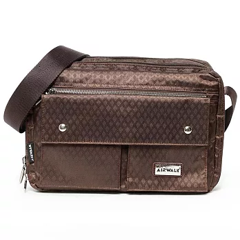 AIRWALK-菱形格紋側背包咖啡