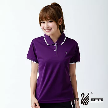 【遊遍天下】MIT台灣製女款休閒抗UV吸濕排汗機能POLO衫(S075)M紫/灰/白
