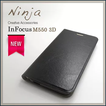 【東京御用Ninja】InFocus M550 3D經典瘋馬紋保護皮套(黑色)