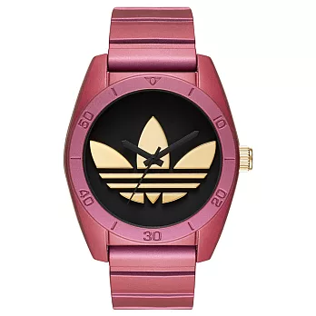adidas 街潮繽紛三葉休閒腕錶-迷幻紅x小