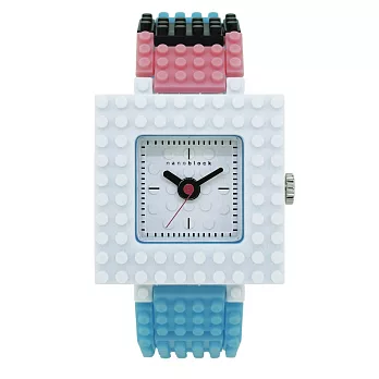 nanoblock原創積木中性錶(第二代)水藍框白面