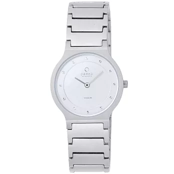 OBAKU 視覺層次晶鑽鈦金屬腕錶(銀白/小)