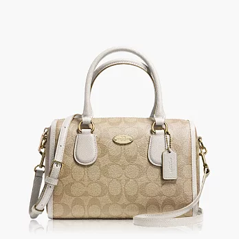 【COACH 多種背法】PVC / 肩背 / 斜背兩用包(小款)_卡其白