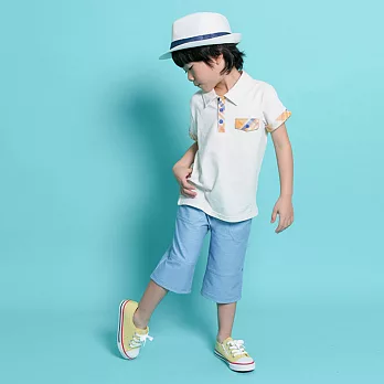 【minihope】夏日率性男孩仿牛仔六分褲100藍