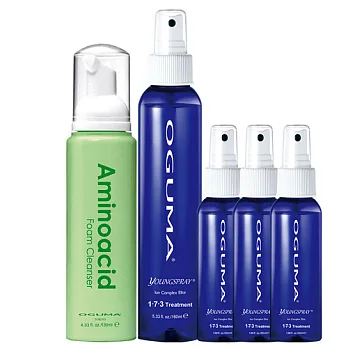 OGUMA水美媒 獨家潔淨水嫩組(噴年輕160ml X1+隨身瓶50ml X3+胺基酸泡沫潔顏露130ml X1)