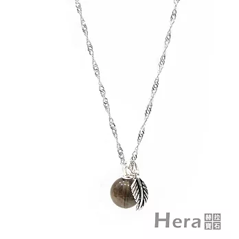 【Hera】925純銀手作天然茶水晶羽毛項鍊/鎖骨鍊(茶水晶)
