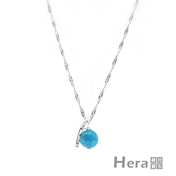 【Hera】925純銀手作天然海藍寶羽毛項鍊/鎖骨鍊(海藍寶)