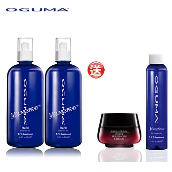 水美媒1.7.3噴年輕配方補充瓶(1.7.3噴年輕補充瓶500ml X2加送環保瓶160ml X1瓶.肌源新蔘煥膚霜55g X1)