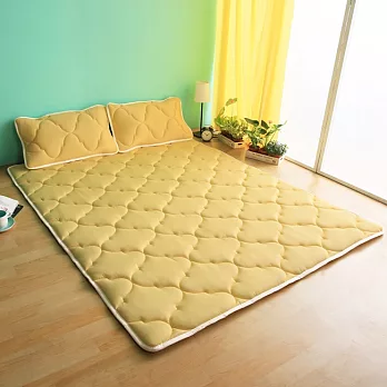 【HomeBeauty】恆溫紗透氣支撐日式收納床墊-雙人-六色可選檸檬草
